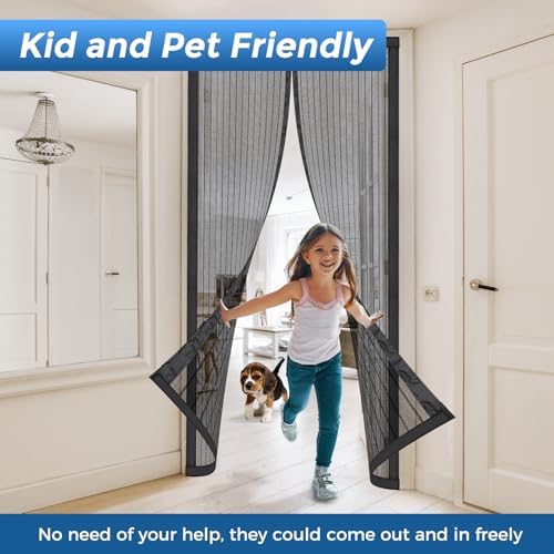 Smartor Magnetic Screen Door Magnetic Closure Fits 36"x80" Doors |Polyester - Retractable Screen Door Mesh| Self Sealing|Hands Free |Keeps Bugs Out|Pet and Kid Friendly-39 Inch x 82 Inch - Image 5