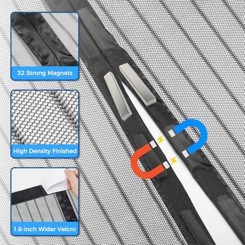 Smartor Magnetic Screen Door Magnetic Closure Fits 36"x80" Doors |Polyester - Retractable Screen Door Mesh| Self Sealing|Hands Free |Keeps Bugs Out|Pet and Kid Friendly-39 Inch x 82 Inch - Image 6