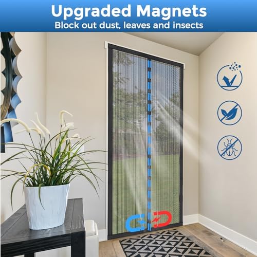 Smartor Magnetic Screen Door Magnetic Closure Fits 36"x80" Doors |Polyester - Retractable Screen Door Mesh| Self Sealing|Hands Free |Keeps Bugs Out|Pet and Kid Friendly-39 Inch x 82 Inch - Image 7