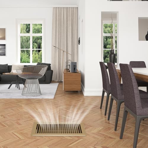 VOISEN Floor Register 4x12, 6 Pack Floor Vent Covers, Steel Adjustable Air Supply Grille Register Vent Cover Grill for Sidewall and Floor, Vent Covers for Home Floor,Brown - Image 7
