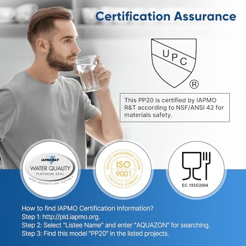 PUREPLUS 5 Micron 20" x 2.5" Whole House Sediment Home Water Filter, 20-inch Sediment Pre-Filtration, Replacement Cartridge Aqua Pure AP110-2C, Pentek P1-20/SP-P1-20/PX01-20, Watts FPMB5-20, 4Pack - Image 3