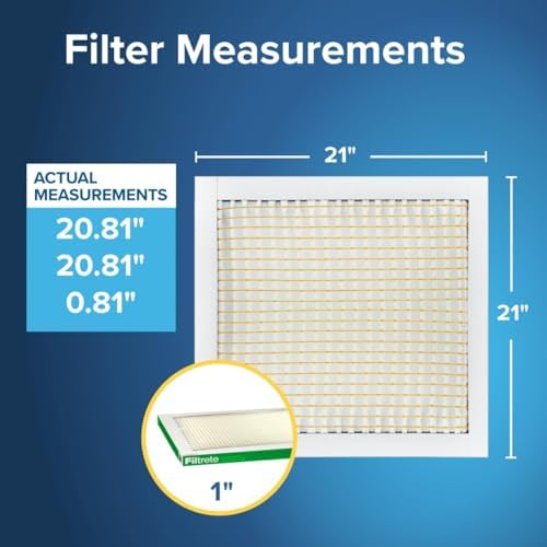 Filtrete 21x21x1 AC Furnace Air Filter, MPR 700, MERV 8, Tough on Pollen, Easy on Airflow, 3-Month Pleated 1-Inch Electrostatic Air Cleaning Filter, 4-Pack (Actual Size 20.81 x 20.81 x 0.81 in) - Image 2