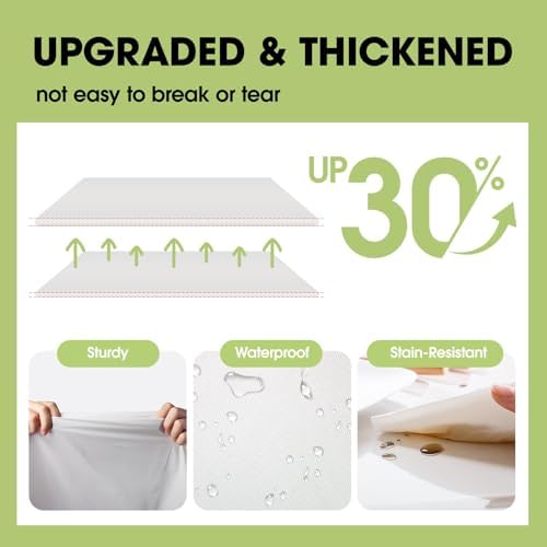 Pureegg Plastic Table Cloth Disposable 10 Pack, 54 x 132 Inch Table Cloths, Party, Picnic, Wedding, Decorative Tablecloths, Rectangle, White Plastic Cover, Leakproof & Sturdy, White - Image 3