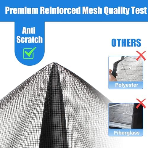 Magnetic Screen Door Left Right Side Opening Polyethylene Terephthalate Mesh Greater Than Fiberglass and Polyester Easy Install - Image 4