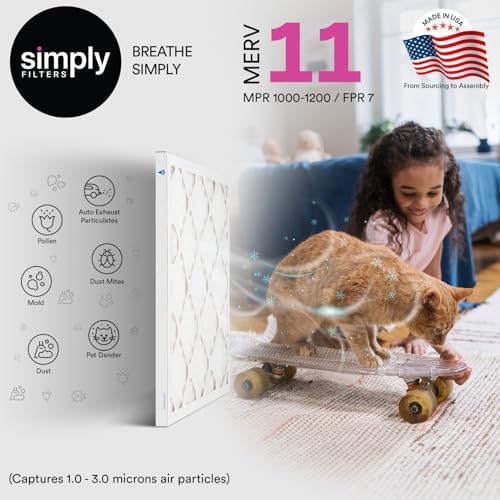 Simply 20x25x4 Air Filter, MERV 11, MPR 1000, 6 Pack, Furnace Air Filter for HVAC (Actual Size:19.5"x24.5"x3.63") DUST, Pet, & Allergy Control - Image 2