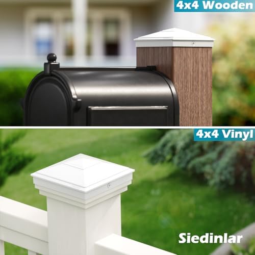 SIEDiNLAR 4x4 Pyramid Post Caps Waterproof Outdoor 4x4 Post Cover, Fits 4x4 3.5x3.5 Vinyl Wood Posts for Fence Deck Mailbox Patio (White, 24 Pack) - Image 4