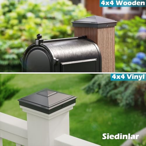 SIEDiNLAR 4x4 Pyramid Post Caps Waterproof Outdoor 4x4 Post Cover, Fits 3.5x3.5 4x4 Wood Vinyl Posts for Fence Deck Mailbox Patio (Black, 24 Pack) - Image 4