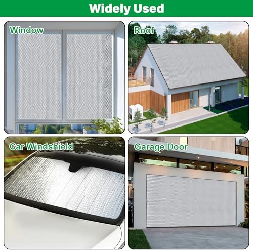 winemana Window Insulation Roll, 59IN x 8FT Reflective Heat Shield Bubble Film, Double-Sided Aluminum Foil Insulation, Weatherproof Garage Door Cover for Windows, RV, Basement, Winter & Summer - Image 4