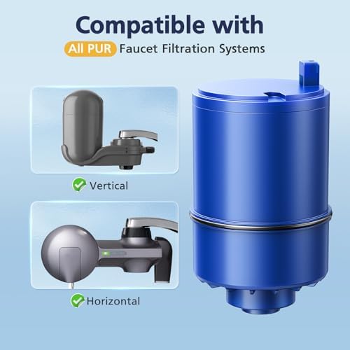 6 Pack Water Filter Replacement Compatible with All PUR®, PUR®PLUS Faucet Filtrat-ion Systems, Pur® RF-9999® Faucet Water Filter, High Efficiency Filtration and 18-Month Value, NSF Certified, Blue - Image 2