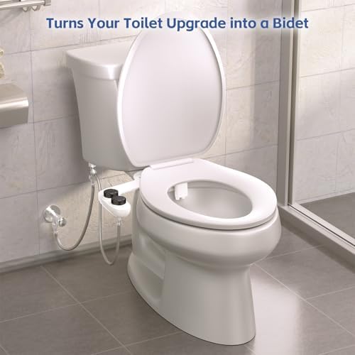 Bidet Attachment for Toilet, Self-Cleaning Dual Retractable Nozzles Bidet, Non-Electric Adjustable Water Pressure for Hygienic Rear & Feminine Wash, Easy Installation Ultra-Slim (Black) - Image 2