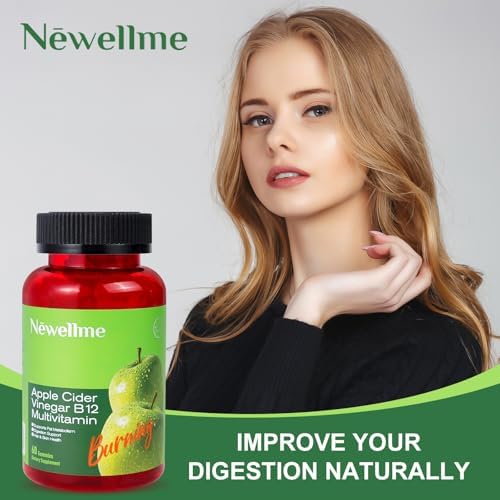 NEWELLME Sugar-Free Apple Cider Vinegar Gummies B12 Multivitamin,ACV Supplement Gummy Vitamins,Vegetarian Supplement for Women & Men,Non GMO,Support Normal Energy Levels & Gut Health 120 Gummies (120) - Image 5