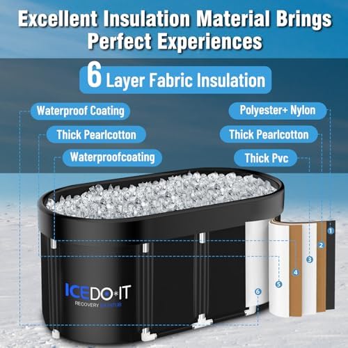 Upgrade 129 Gal XL Large Oval Ice Bath Tub for Athletes, Collapsible Cold Plunge Tub-Multiple Layered for Post-Exercise Recovery, Portable Bathtub for Home, Gyms, Indoor, Outdoor use - Image 4