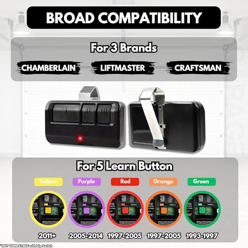 Garage Stop 2X 893LM 893Max for Chamberlain Craftsman Liftmaster Garage Door Opener Remote, Black Limited Edition, 1993 to Present Garage Clicker, Garage Door Remote Replacement - Image 3