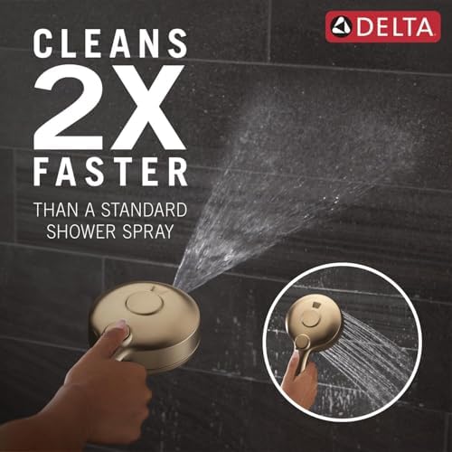 Delta Faucet 5-Setting HydroRain 2-in-1 Dual Shower Head with ProClean Spray, Gold Round Shower Head with Hose, Hand Held Shower Head, Champagne Bronze 75419CZ - Image 2