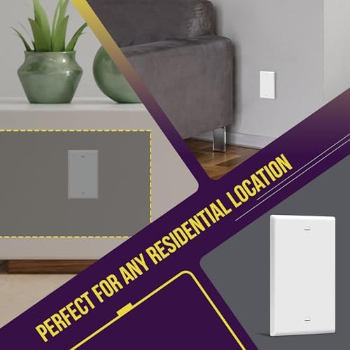 ENERLITES Blank Wall Plate Cover, Gloss Finish, Standard Size 1-Gang 4.50" x 2.76", Polycarbonate Thermoplastic, Electrical Covers for Unused Outlets/Switches, 8801-W-20PCS, White (20 Pack) - Image 4