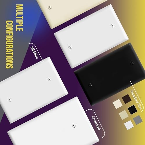 ENERLITES Blank Wall Plate Cover, Gloss Finish, Standard Size 1-Gang 4.50" x 2.76", Polycarbonate Thermoplastic, Electrical Covers for Unused Outlets/Switches, 8801-W-20PCS, White (20 Pack) - Image 7