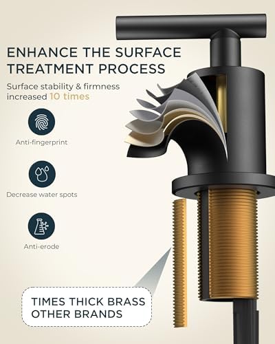 FORIOUS Bathroom Faucets, 8 Inch Widespread Matte Black Bathroom Sink Faucet 3 Hole with 360°Swivel Spout, Suitable for 6-12 Inch Vanity Sink, with Metal Pop-up Drain and cUPC Supply Line - Image 5