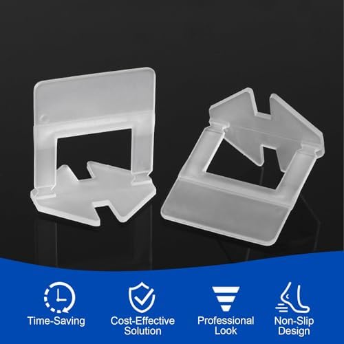 DGSL Tile Leveling System Clips - DIY 2400 Tiles Leveler Spacers - 1/8 Inch Tile Leveling System for Professional Ceramic Tile and Stone Installation - Image 4