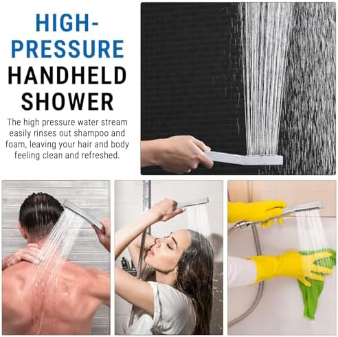 G-Promise All Metal 14 Inch Dual Shower Head with Handheld Combo, Rain Shower Head, Adjustable Extension Arm, Smooth 3-Way Diverter, 71 Inch Extra Long Hose - A Bathroom Upgrade (Chrome) - Image 3