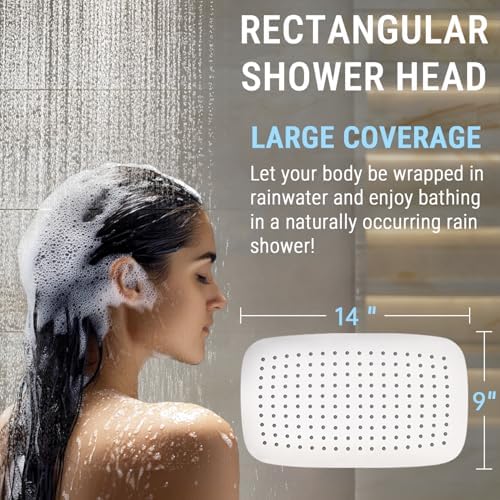 G-Promise All Metal 14 Inch Dual Shower Head with Handheld Combo, Rain Shower Head, Adjustable Extension Arm, Smooth 3-Way Diverter, 71 Inch Extra Long Hose - A Bathroom Upgrade (Chrome) - Image 4