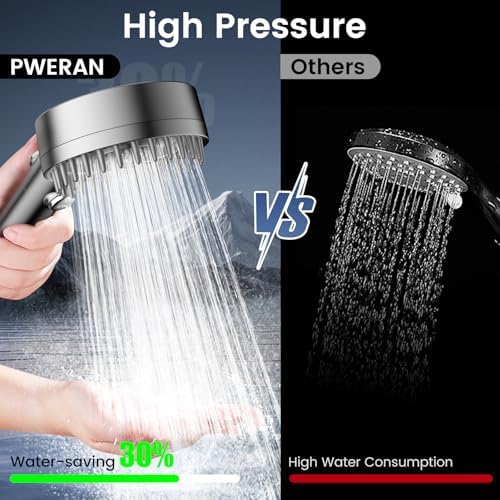 Filtered Shower Head with Handheld, High Pressure 4 Spray Mode Showerhead with Filters, Water Softener Filter Beads for Hard Water with ON/OFF Switch for Pets Bath-Remove Chlorine (Deep Gray) - Image 2