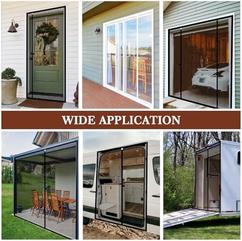 Yotache Custom Magnetic Screen Door, Upgraded Polyester Mesh Double Door Screen Curtain for Balcony, French, Sliding Glass Door - Image 7