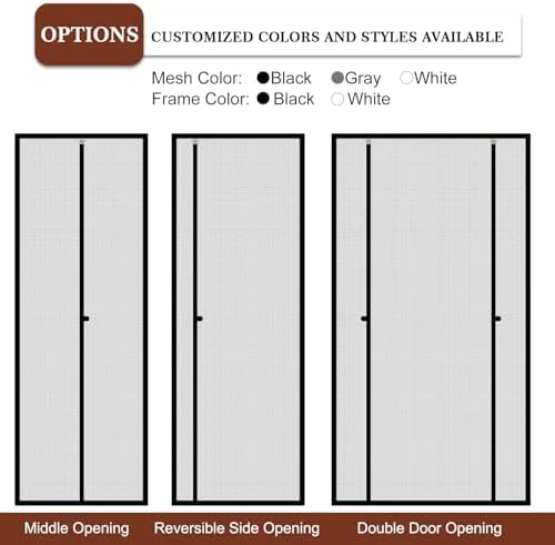 Yotache Custom Magnetic Screen Door, Left Right Side Opening Door Mesh with Magnets for Patio, Balcony, Front Door - Image 6