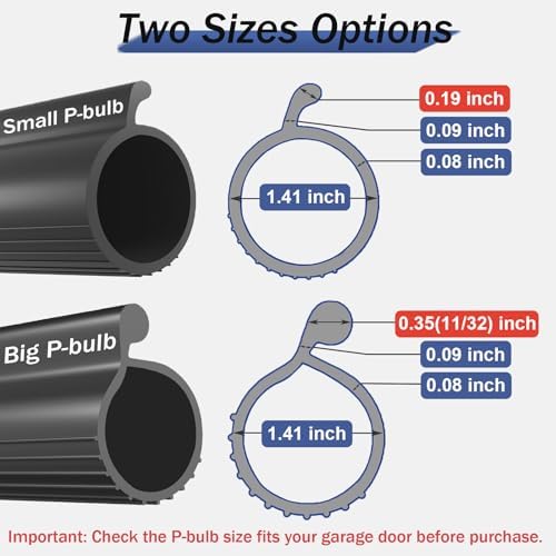 Garage Door Seal P Bulb – 20ft Flexible Weatherproof TPE Seal for Single-Channel Doors, Easy DIY Installation, Extreme Temperature Protection, Prevents Drafts, Noise Reduction, Saves Energy - Image 2