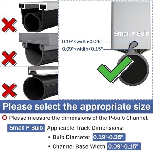 Garage Door Seal P Bulb – 20ft Flexible Weatherproof TPE Seal for Single-Channel Doors, Easy DIY Installation, Extreme Temperature Protection, Prevents Drafts, Noise Reduction, Saves Energy - Image 3
