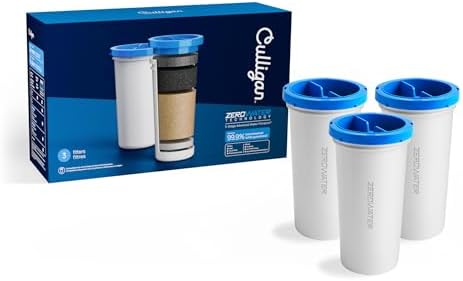 Culligan with ZeroWater Technology Replacement Filter 3-Pack, 5-Stage Advanced Water Filter – IAPMO Certified to Reduce Lead, Total PFAS (Forever Chemicals), Mercury, Fluoride, and Chlorine