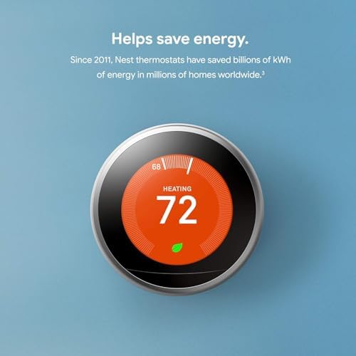 Google Nest Learning Thermostat - 3rd Gen - Programmable Smart Thermostat for Home - Compatible with Alexa (Mirror Black) - Image 3