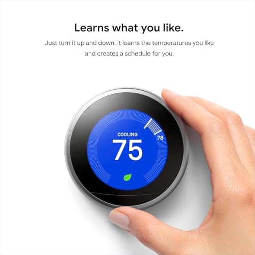 Google Nest Learning Thermostat - 3rd Gen - Programmable Smart Thermostat for Home - Compatible with Alexa (Mirror Black) - Image 5