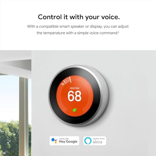 Google Nest Learning Thermostat - 3rd Gen - Programmable Smart Thermostat for Home - Compatible with Alexa (Mirror Black) - Image 7