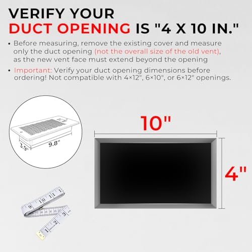 Built-in Register Booster Fan with Cover for Air Heat Vent with Fan,Fits 4"x10" Duct/Ceiling/Floor Vents, Improves AC & Heating/Cooling,Quiet 10-Speed Household/Bedroom Ventilation,smart,Bronze - Image 3