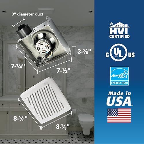 Broan-NuTone® Economy 50 CFM Louvered Grille, Energy Star Fan, 2.0 Sones - Image 4