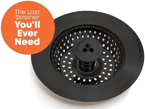 Kitchen SinkShroom Clog-Free Kitchen Sink Drain Strainer with Stopper - Sink Protector for Kitchen Sink, Stainless Steel, Matte Black - Image 2