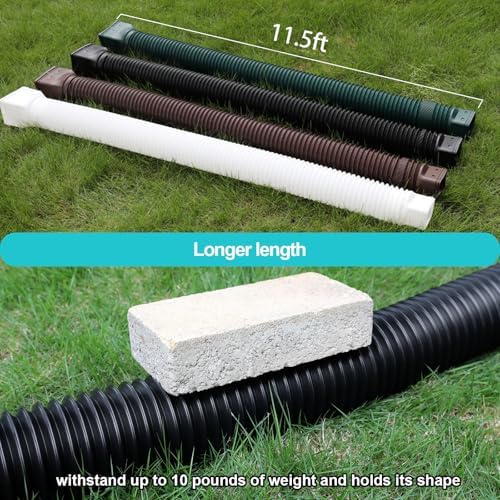 11.5ft Long Gutter Downspout Extensions Flexible, Drain Downspout Extender, Down Spout Drain Extender, Gutter Connector Rainwater Drainage, Extendable from 2.6ft to 11.5ft(White) - Image 3