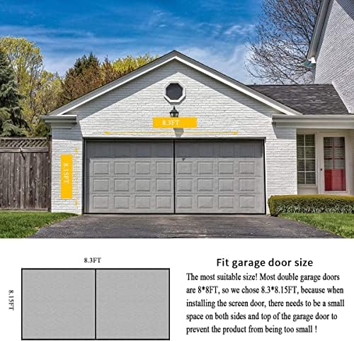 LIAMST Garage Door Screen for 8x8FT, 1 Car Garage Doors- Reinforced Fiberglass Door Screen,Stronger High Energy Magnets ， Magnetic Screen Door - Image 2