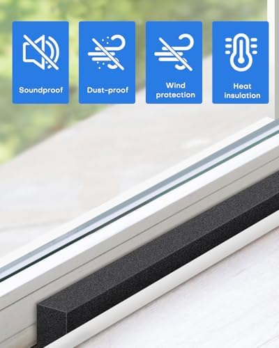 3Packs Air Conditioner Foam Tape with Adhesive, 1''X1''X 6.5 Ft Window Weather Stripping, High Resilience Ac Window Seal Kit Foam Insulation for Winter Summer (6.5ft X 3 Rolls, Black) - Image 6