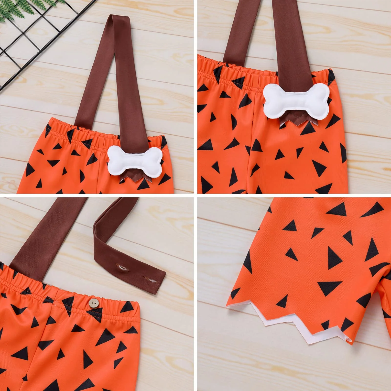 Baby Costume: Kids Caveman Historical Stone Age Birthday Outfit for Baby Boys Halloween Fancy Dress Up Christmas Party Photo Shoot Clothes Boy 5-6 Years - Image 2