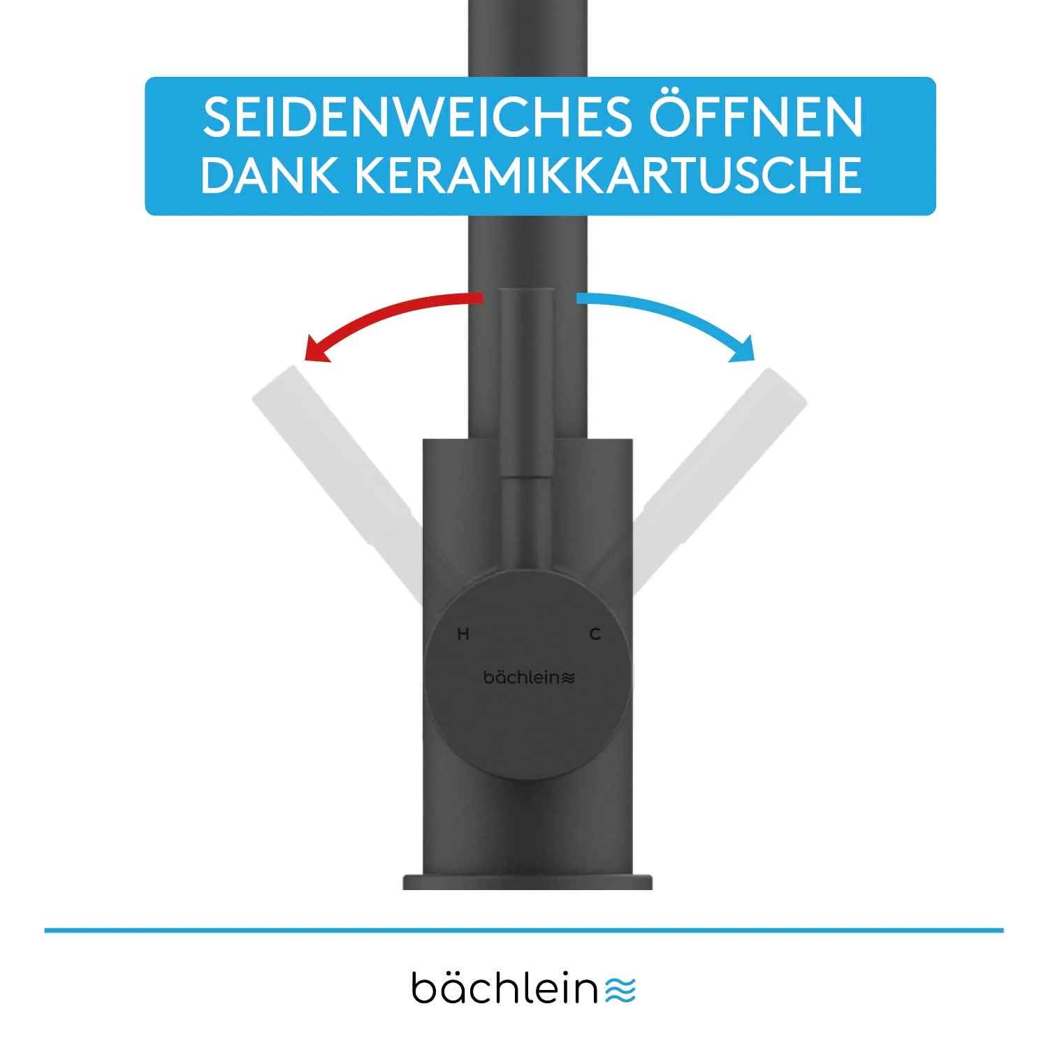 Bächlein 360 Degree Rotating Kitchen Mixer (Matte Black) - Stainless Steel Single Lever Sink Mixer with Extendable Hose and Switch Shower, Water Faucet - Image 6