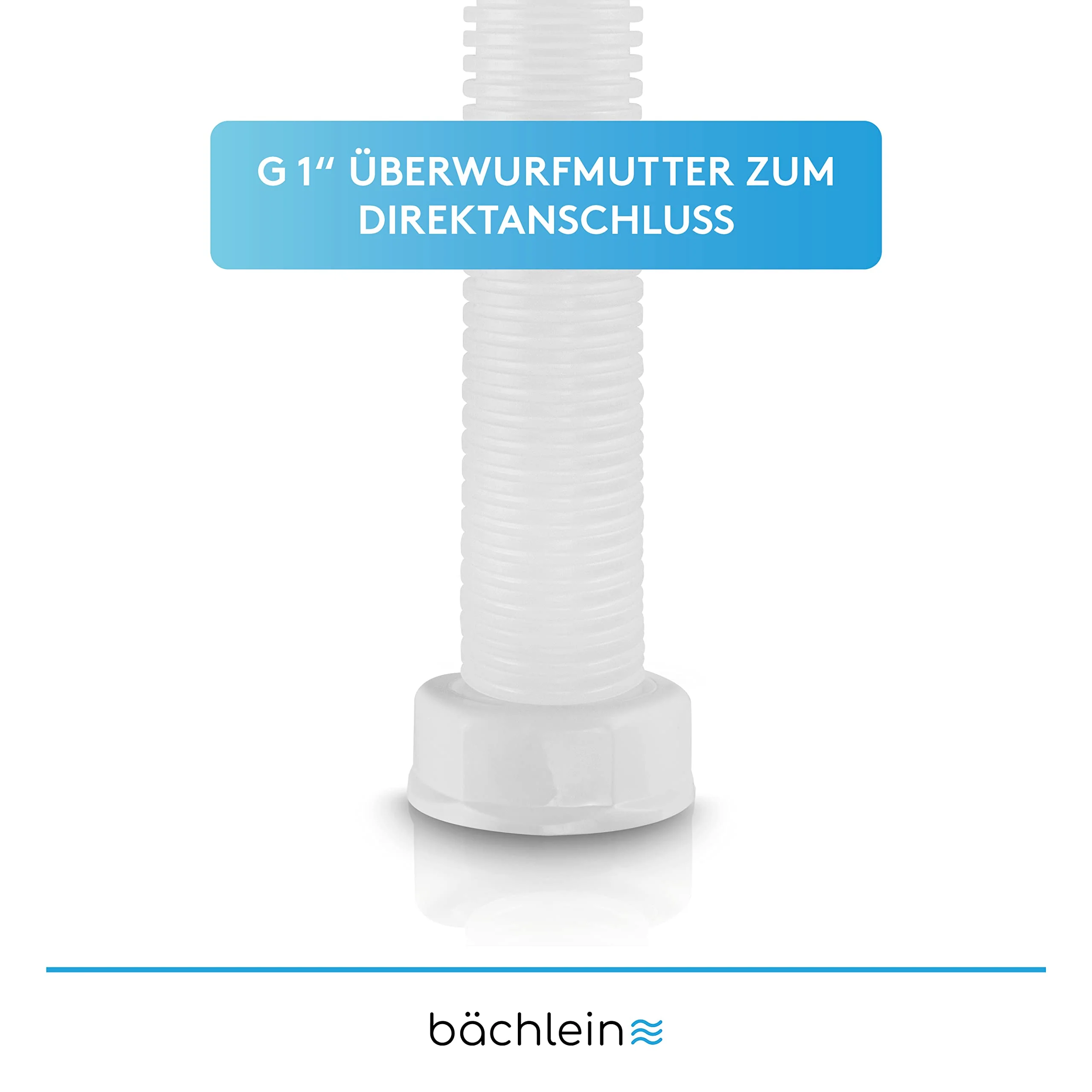 Bächlein Siphon for the kitchen sink (overflow set – sink drain), 400 mm complete set for connecting the overflow. - Image 3