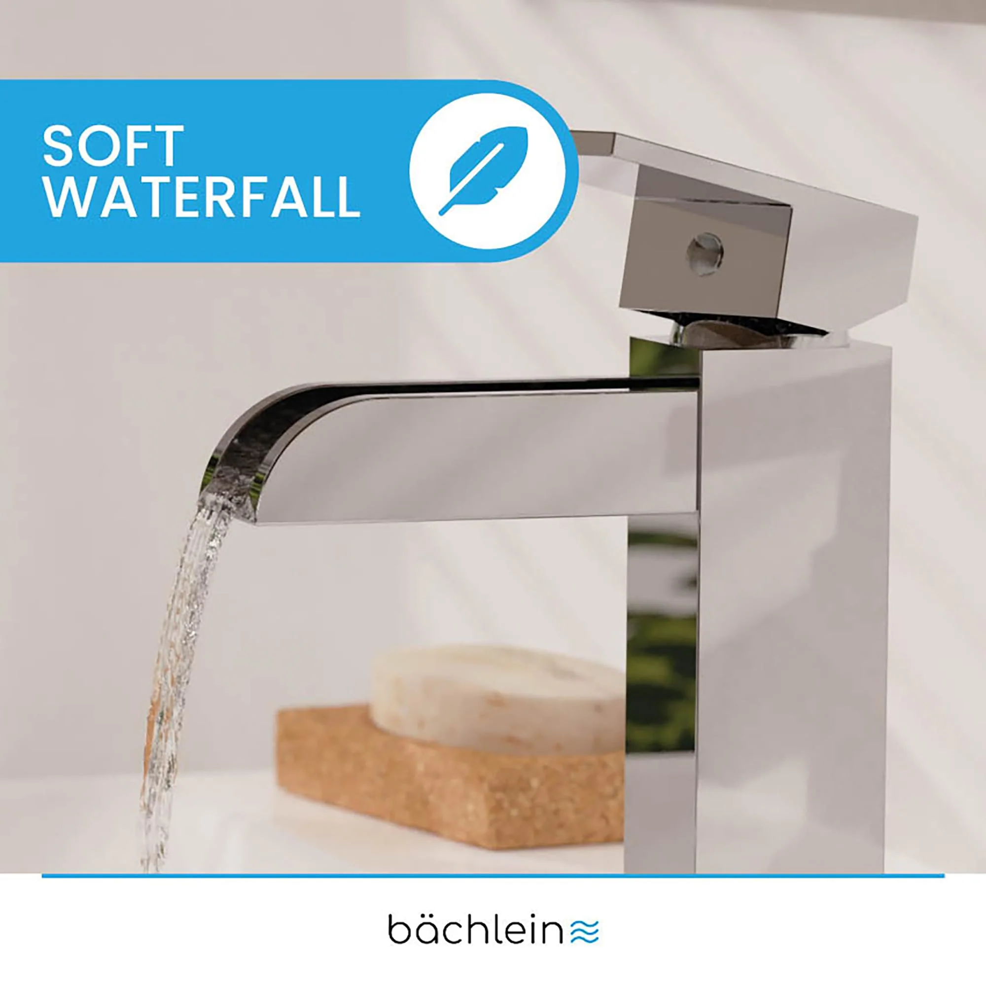 Bächlein Water Tap for The Bathroom in Stream Design, Single-Lever Mixer with Durable Ceramic Cartridge and Installation Set, Bathroom Faucet Chrome - Image 6