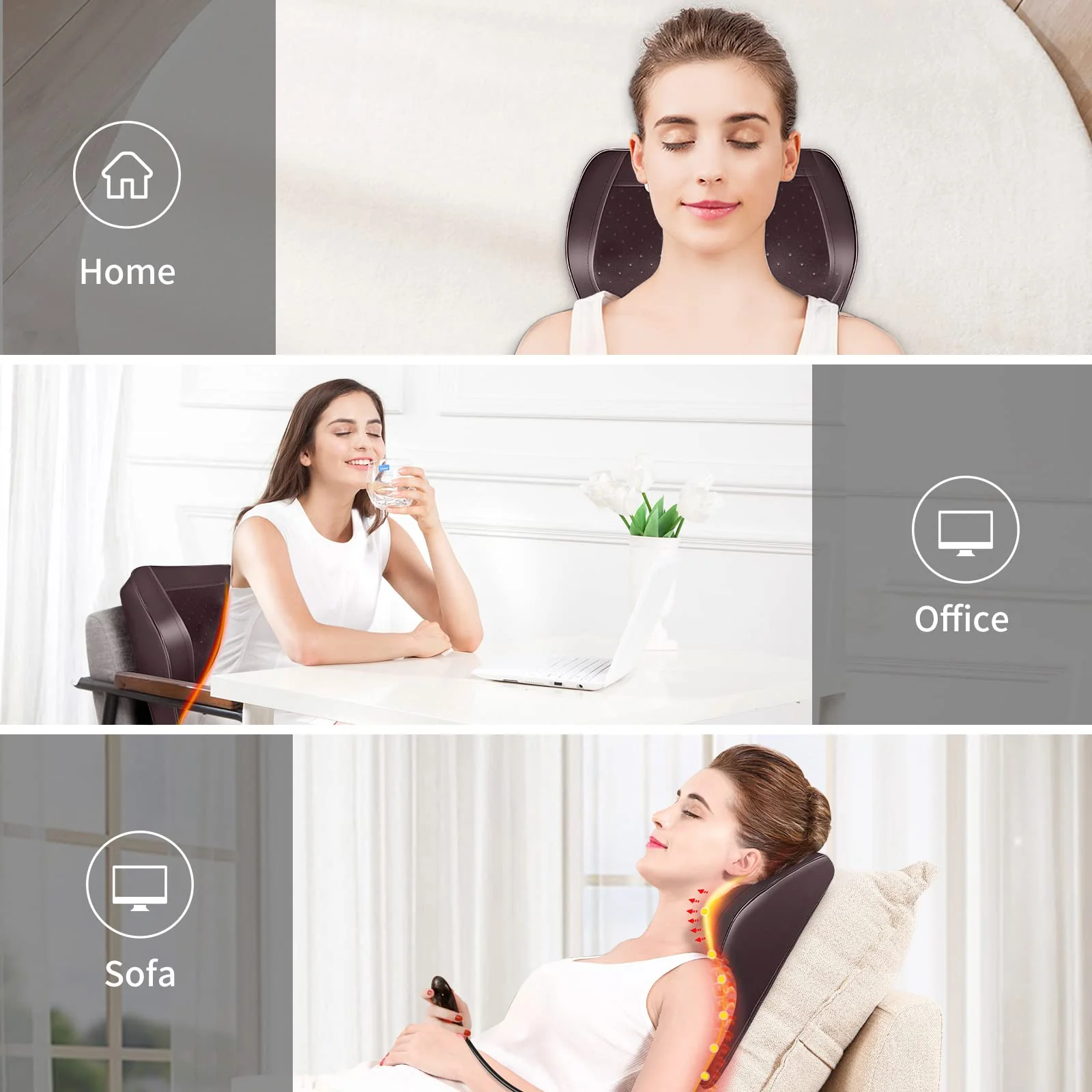Back Massager Neck Massager with Heat, Shiatsu Massage Pillow for Pain Relief, Massagers for Neck and Back, Shoulder, Leg, Christmas Gifts for Men Women Mom Dad - Image 3