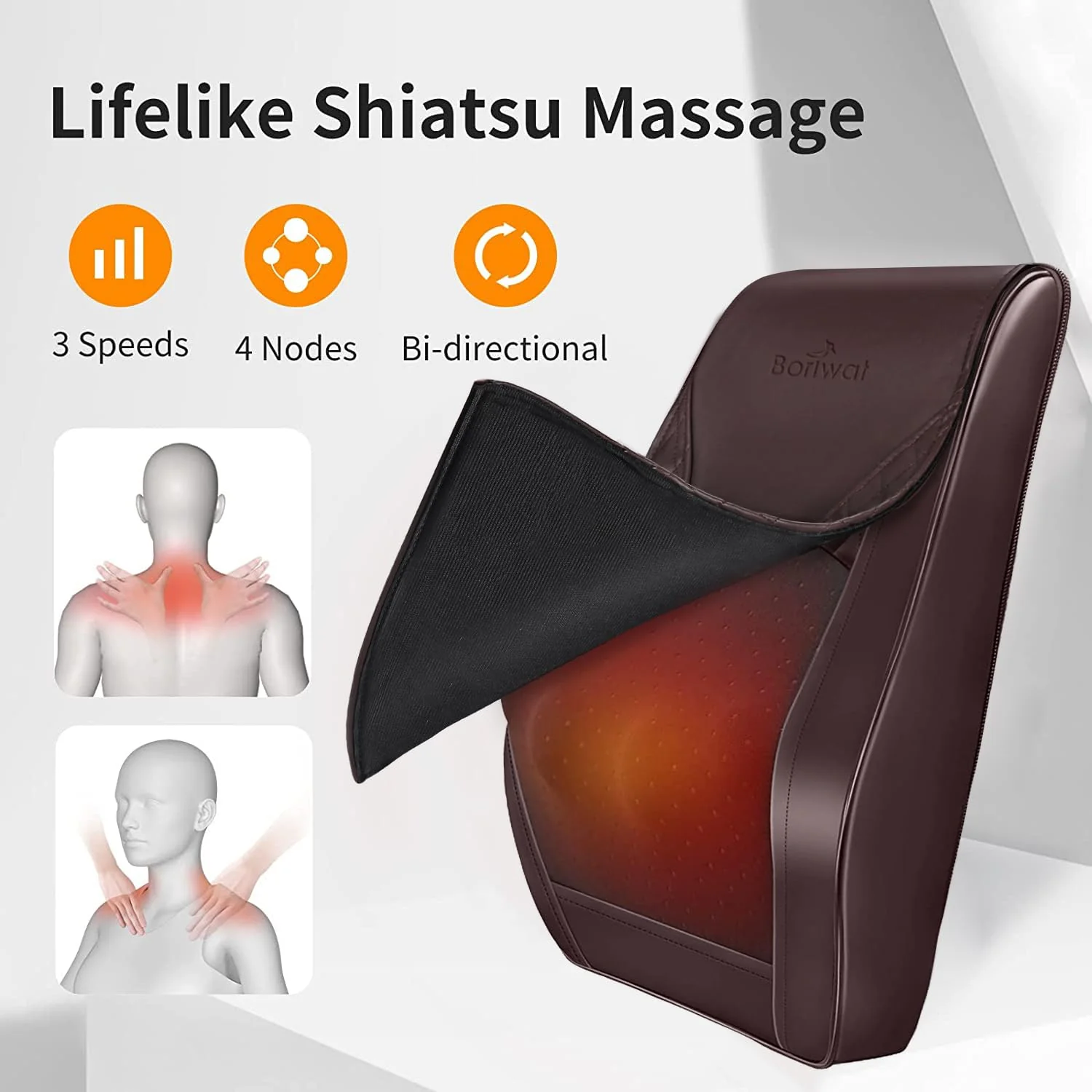 Back Massager Neck Massager with Heat, Shiatsu Massage Pillow for Pain Relief, Massagers for Neck and Back, Shoulder, Leg, Christmas Gifts for Men Women Mom Dad - Image 7