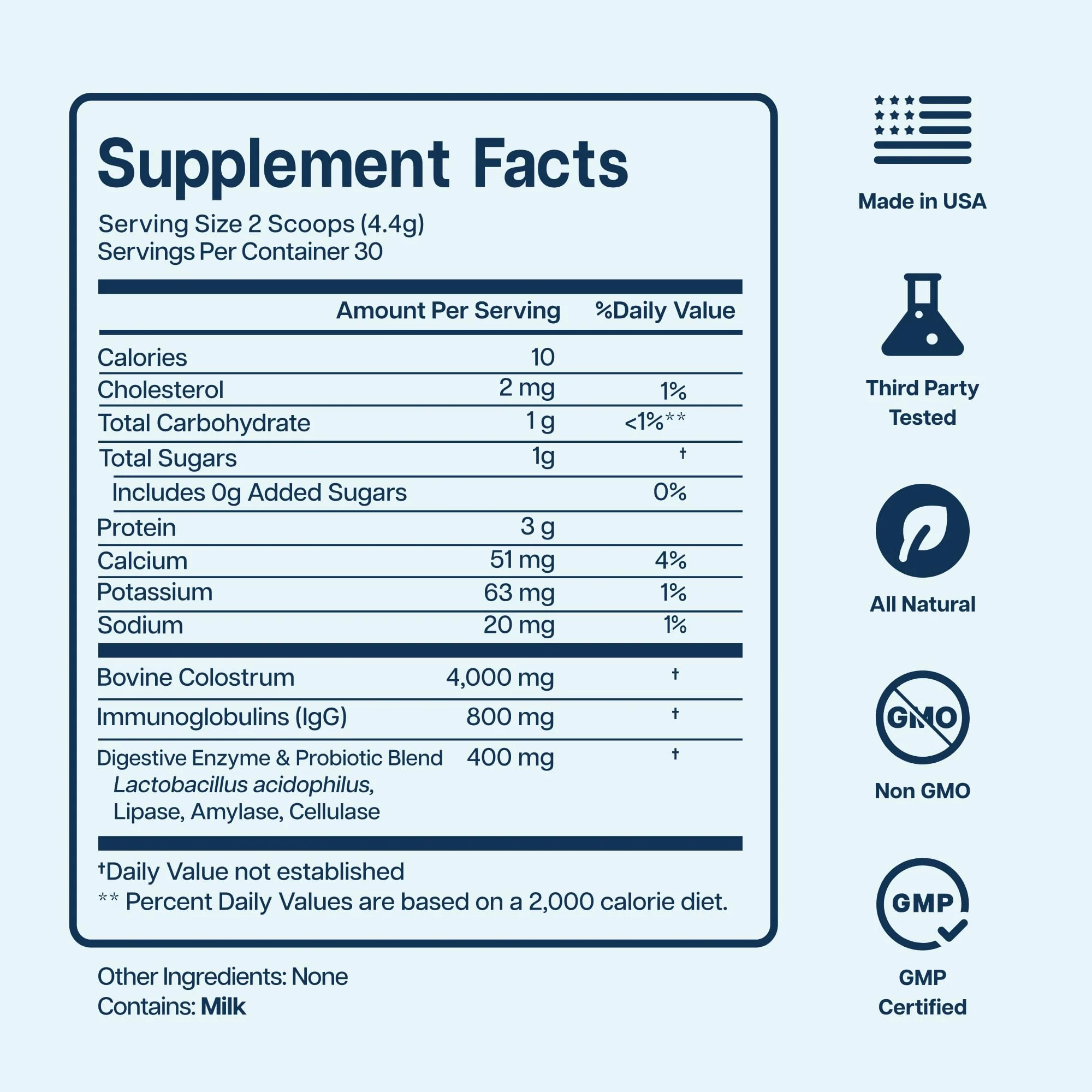 Baese Nutrition 4000mg 800 IgG Grass Fed with Probiotics Bovine Colostrum Powder Supplement for Kids & Adults with Immunoglobulins (132 Grams, Unflavored) - Image 5