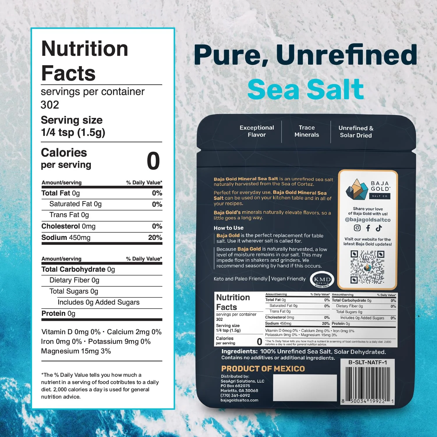 Baja Gold Mineral Sea Salt - Recommended by Gary Brecka - Organic Natural Grain Salt for Cooking & Baking | Authentic Baja Salt | Ideal for All Culinary Creations | 1 lb. Resealable Bag, 300+ Servings - Image 7