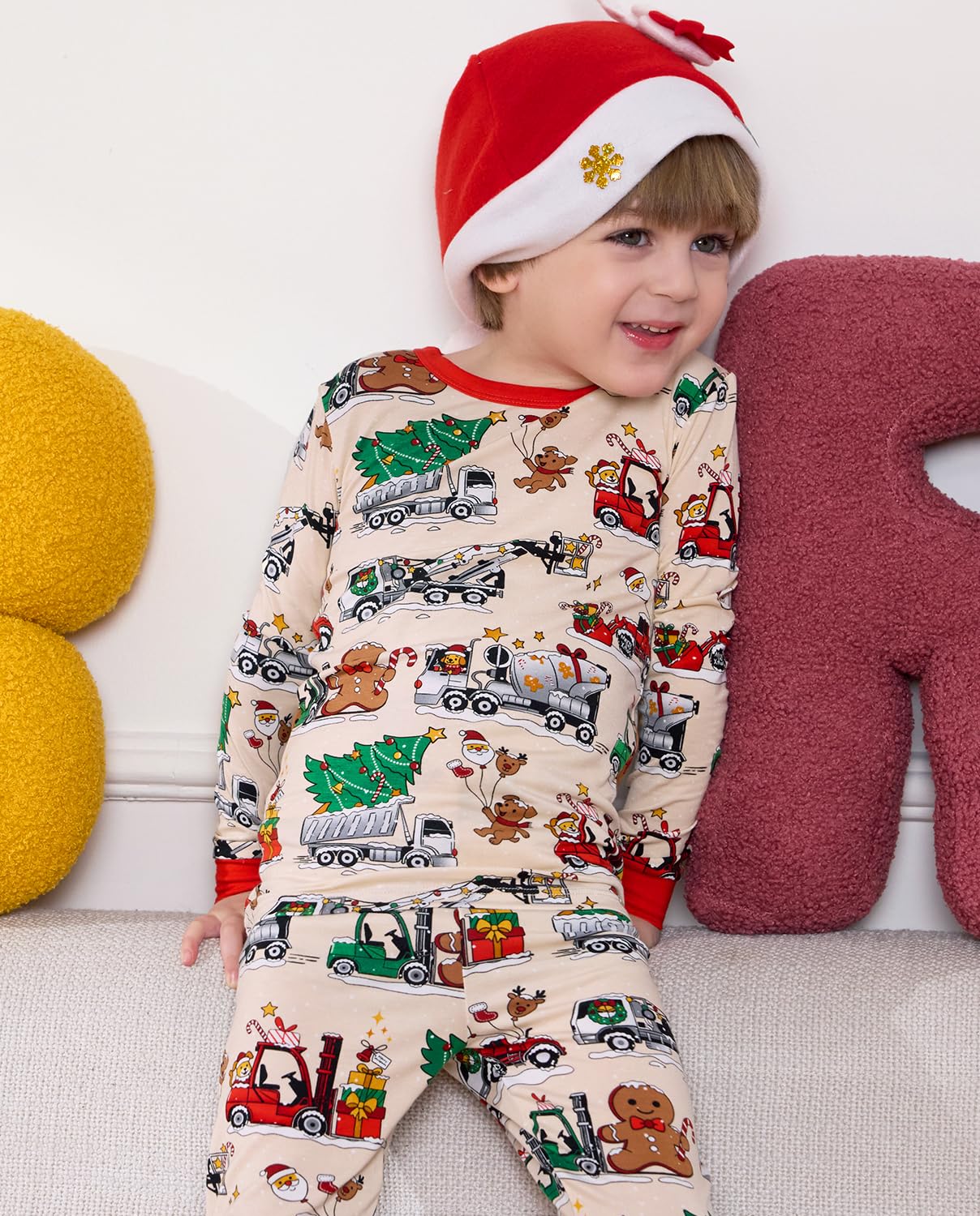 Bamboo Viscose Toddler Christmas Pajamas Boys Girls Kids Baby 2pcs Long-Sleeve Pyjamas Set 3-4T Snug fit Sleepwear Pjs - Image 7