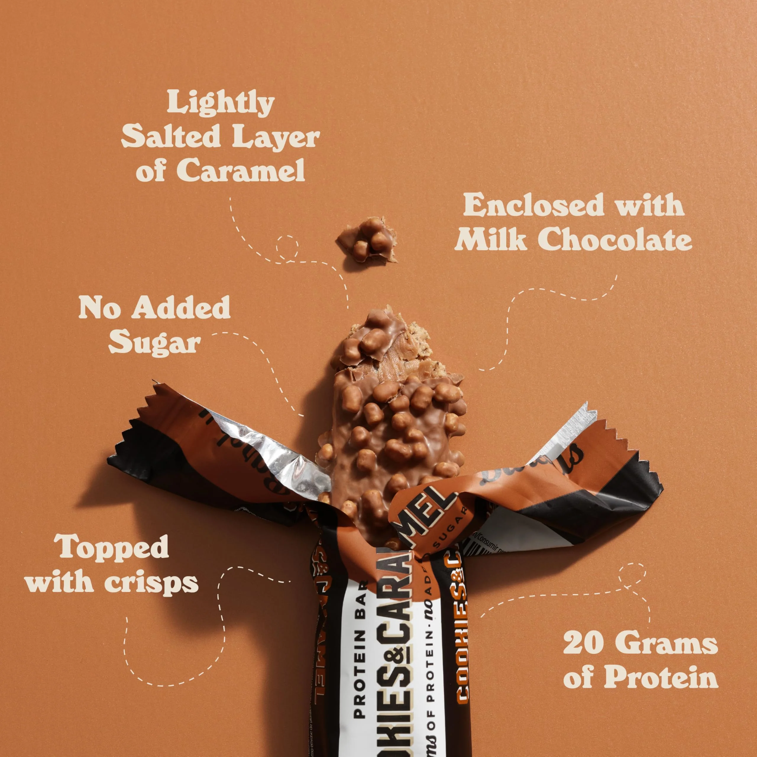 Barebells Protein Bars Cookies and Caramel - 24 Bars (2 Packs of 12), 20g High Protein Treats - Chocolate Nutrition Bar with 1g Total Sugars - On-The-Go Breakfast or Post-Workout Snack - Image 4