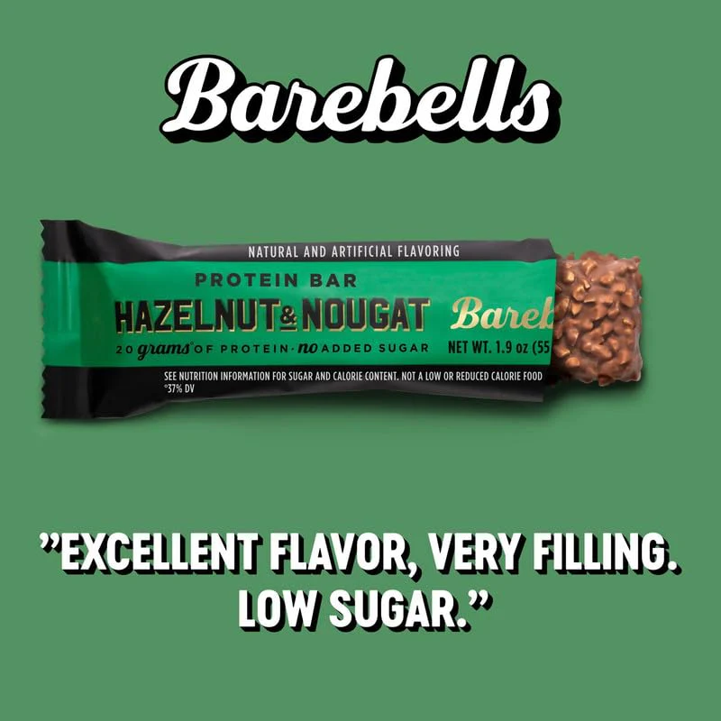 Barebells Protein Bars Hazelnut & Nougat - 12 Count, 1.9oz Bars - Protein Snacks with 20g of High Protein - Chocolate Protein Bar with 1g of Total Sugars - On The Go Protein Snack & Breakfast Bars - Image 5